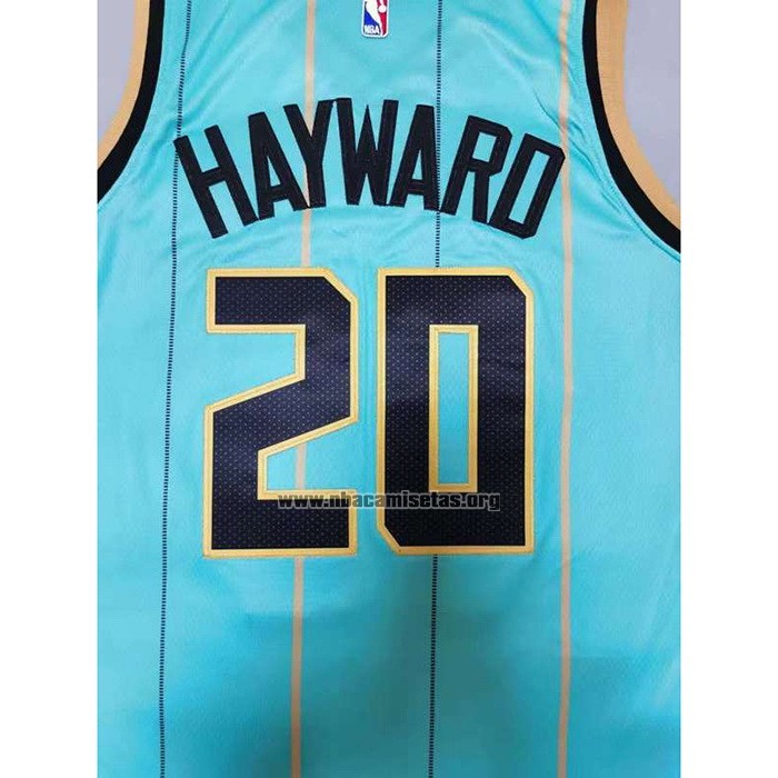 Camiseta Charlotte Hornets Gordon Hayward NO 20 Ciudad 2020-21 Verde